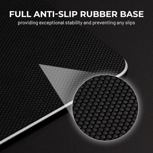 XVX Black Glass Mousepad 4.0, Hard Mouse Pad for Gaming, Ultra-Smooth Micro-Etched Surface Mouse Mat with Non-Slip Rubber Base(410mm*310mm) in Saudi Arabia