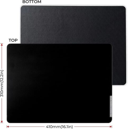 XVX Black Glass Mousepad 4.0, Hard Mouse Pad for Gaming, Ultra-Smooth Micro-Etched Surface Mouse Mat with Non-Slip Rubber Base(410mm*310mm) in Saudi Arabia
