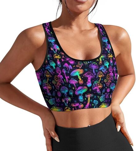 AuHomea المرأة الرياضية الصدرية مبطن تجريب التخسيس تانك القمم للنساء مع المدمج في حمالة الصدر U الرقبة اللياقة البدنية الجري اليوغا الأعلى in Kuwait