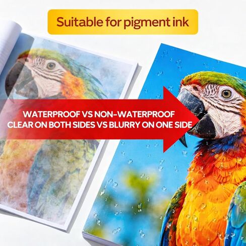 50 ورقة مقاومة للماء من ورق الطابعة النافثة للحبر الأبيض المقاوم للدموع، ورق طابعة أبيض غير لامع مزدوج الجوانب قابل للطباعة للطابعات النافثة للحبر، 8.5 × 11 ملصقات كاملة in Kuwait