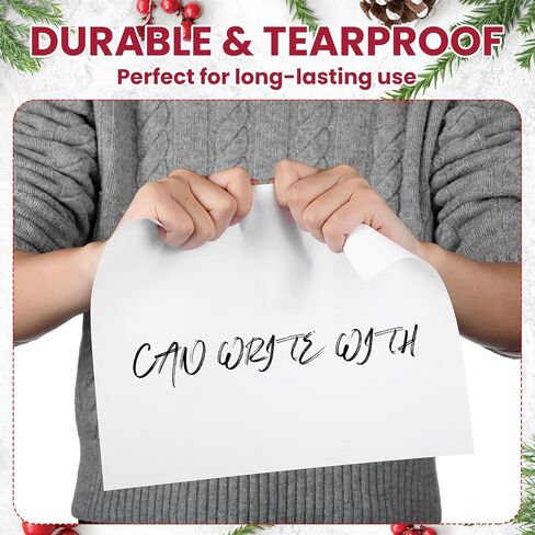 50 ورقة مقاومة للماء من ورق الطابعة النافثة للحبر الأبيض المقاوم للدموع، ورق طابعة أبيض غير لامع مزدوج الجوانب قابل للطباعة للطابعات النافثة للحبر، 8.5 × 11 ملصقات كاملة in Kuwait