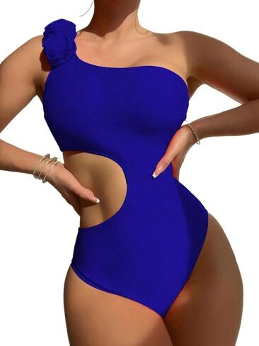 ملابس سباحة نسائية غير رسمية مثيرة مونوكيني غير متناظرة من قطعة واحدة للصيف والشاطئ والعطلات in Kuwait