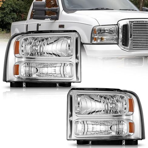 المصابيح الأمامية WEELMOTO متوافقة مع 2005-2007 Ford F250 F350 F450 F550 Super Duty، لـ 2005 2006 2007 Ford F250 استبدال المصابيح الأمامية غطاء أسود in Saudi Arabia