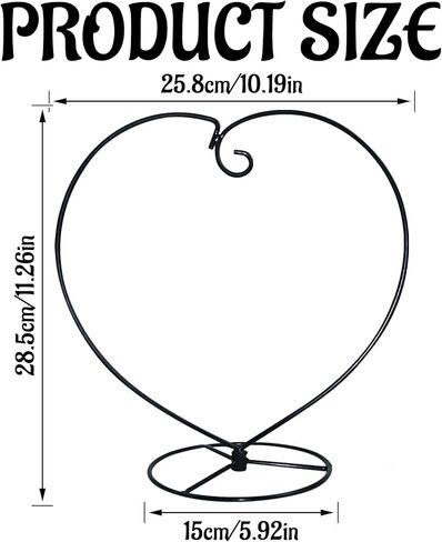 2 حزمة حامل عرض حلية على شكل قلب للتعليق على مأرضة زجاجية قاعدة عقلية للمنزل والحديقة وحفلات الزفاف (قلب صغير) (قلب كبير) in Kuwait