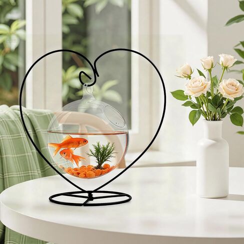 2 حزمة حامل عرض حلية على شكل قلب للتعليق على مأرضة زجاجية قاعدة عقلية للمنزل والحديقة وحفلات الزفاف (قلب صغير) (قلب كبير) in Kuwait