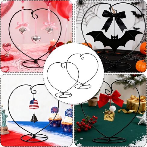 2 PACK Heart Shape Ornament Display Stand Holder for Hanging Glass Terrarium Mental Base Home Garden Wedding Party Festival（Small Heart） (Big Heart) in Saudi Arabia