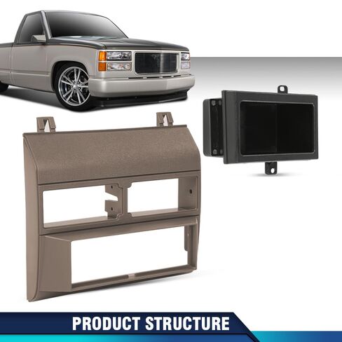 PIT66 Single Din Dash Kit w/o Wire Harness Adapter Compatible with 1988-1994 Chevy/GMC Sierra Pickup Full Size,Fit 1992-1994 Chevy/GMC Suburban,Fit 1992-1994 GMC Yukon in Saudi Arabia