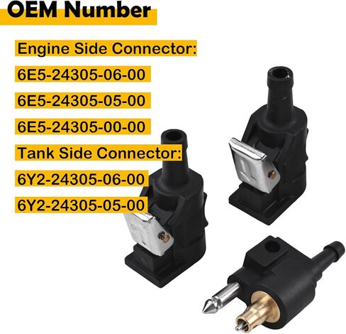 3PCS 8mm Fuel Line Connector Set Compatible with Yamaha Outboard Motors – Female & Male Fuel Pipe Fittings for 5/16" Fuel Hose – Replaces 6E5-24305-06-00, 6Y2-24305-06-00 in Saudi Arabia