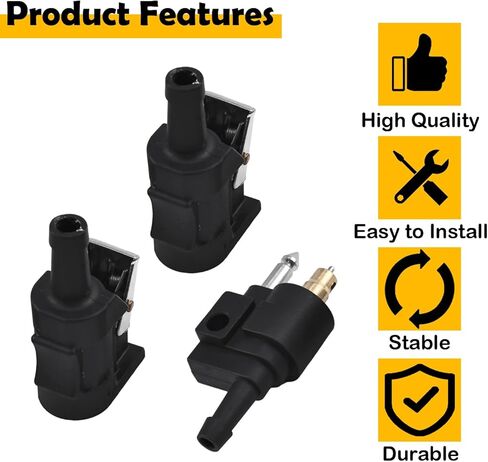 3PCS 8mm Fuel Line Connector Set Compatible with Yamaha Outboard Motors – Female & Male Fuel Pipe Fittings for 5/16" Fuel Hose – Replaces 6E5-24305-06-00, 6Y2-24305-06-00 in Saudi Arabia