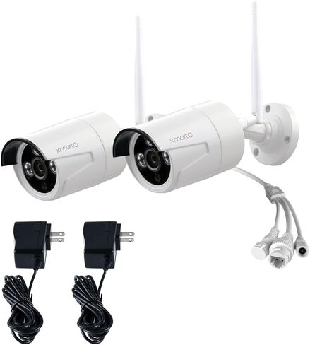 xmartO WB2024-W 2K 3MP WiFi 6 Security Camera (2 Pack), 3.6mm Lens, Dual-Band 2.4G/5GHz, Add-on WiFi 6 NVRs, Built-in Mic, IP66 Indoor Outdoor, IR Night Vision, 24/7 Surveillance in Saudi Arabia
