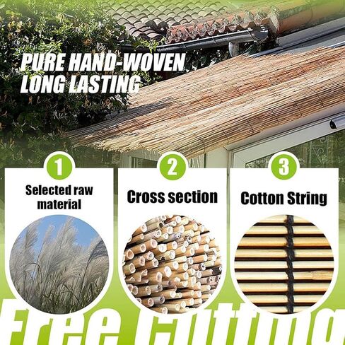 Patio Shades Roll Up Outdoor, Bamboo Blinds for Outdoor Patio, Thernal Insulated Shading Reed Blinds, Blackout Bamboo Shade, Privacy Screen, 24″ 30″ 34″ 36″ 39″ 43″ 48″ 51″ 55″ 70″ Width in Saudi Arabia