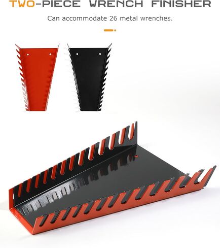 2PCS Wrench Organizer,Car Accessories Wrench Organizer for Tool Box,26 Slots Metal Wrench Holder,Wall Mounted Wrench Storage Holder Trays Rack,Fits Most Toolbox Cabinets of Drawers in Saudi Arabia