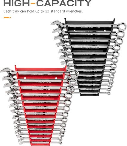 2PCS Wrench Organizer,Car Accessories Wrench Organizer for Tool Box,26 Slots Metal Wrench Holder,Wall Mounted Wrench Storage Holder Trays Rack,Fits Most Toolbox Cabinets of Drawers in Saudi Arabia