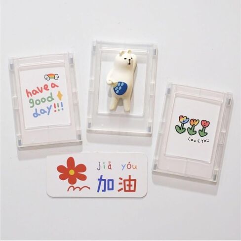 2-Piece Magnetic Refrigerator Photo Frames, Reusable DIY Mini Magnetic Photo Displays, Clear Frames for Refrigerator Magnets or Desktop Placement – Ideal for Home, Office and Travel in Saudi Arabia