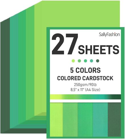 SallyFashion 27 Sheets Cardstock Paper for Craft, A4 Heavyweight Construction Paper Green Thick Craft Paper for Kids Art St. Patrick Decoration 250gsm in Saudi Arabia