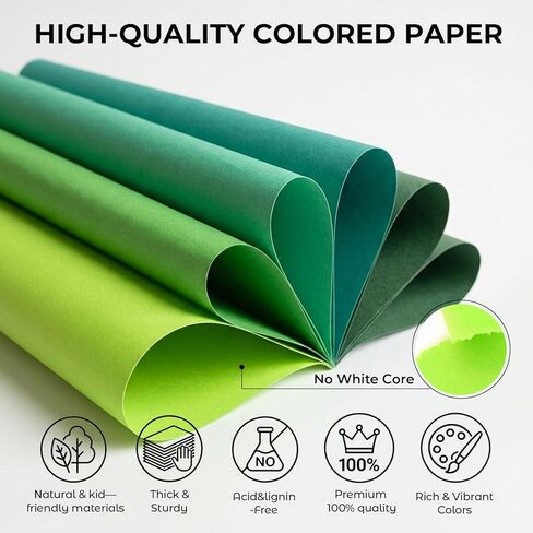 SallyFashion 27 Sheets Cardstock Paper for Craft, A4 Heavyweight Construction Paper Green Thick Craft Paper for Kids Art St. Patrick Decoration 250gsm in Saudi Arabia