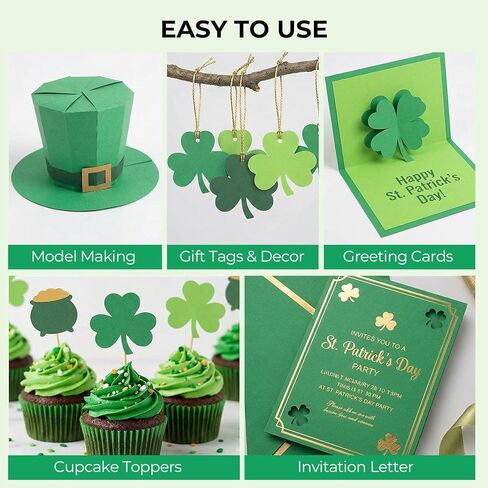 SallyFashion 27 Sheets Cardstock Paper for Craft, A4 Heavyweight Construction Paper Green Thick Craft Paper for Kids Art St. Patrick Decoration 250gsm in Saudi Arabia