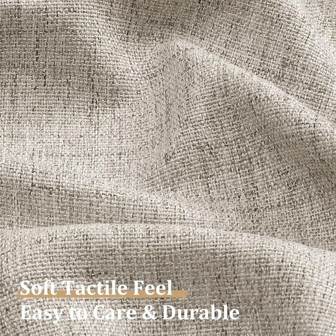 ستائر المطبخ بطول 91.44 سم - ستائر صغيرة من الكتان الصناعي المرشحة للضوء لنصف نافذة، ستائر قصيرة بجيب قضيب للطابق السفلي للحمام، لوحتان، لون الكتان، 30 عرض × 36 طول in Kuwait