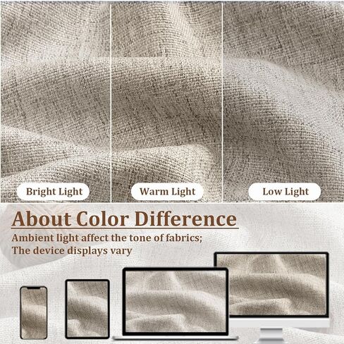 ستائر المطبخ بطول 91.44 سم - ستائر صغيرة من الكتان الصناعي المرشحة للضوء لنصف نافذة، ستائر قصيرة بجيب قضيب للطابق السفلي للحمام، لوحتان، لون الكتان، 30 عرض × 36 طول in Kuwait