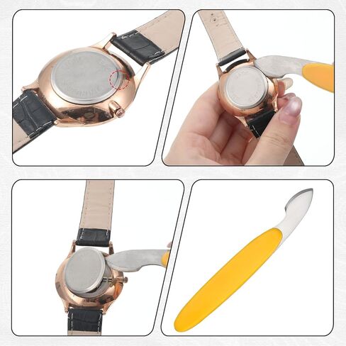 4 PCS Watch Battery Replacement Tool Kit, Watch Back Removal Tools, Pry Wristwatch Back Cover Case Opener, Watchs Backs Removal & Case Opening Tool for Accessories Replacement in Saudi Arabia