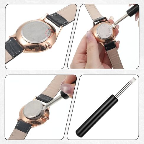 4 PCS Watch Battery Replacement Tool Kit, Watch Back Removal Tools, Pry Wristwatch Back Cover Case Opener, Watchs Backs Removal & Case Opening Tool for Accessories Replacement in Saudi Arabia
