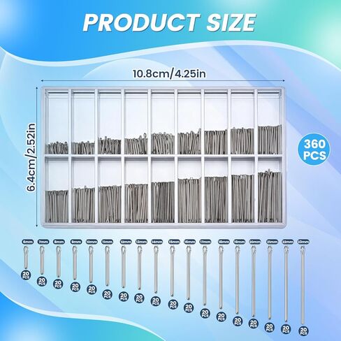 Larrel 360PCS Watch Band Link Cotter Pin, 6-23mm Watch Link Cotter Pin, Metal Cotter-Pins for Watchband Repair in Saudi Arabia