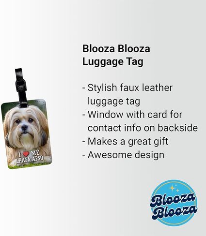 I Love My Lhasa Apso Dog Heart Travel Faux Leather Luggage Tag in Saudi Arabia