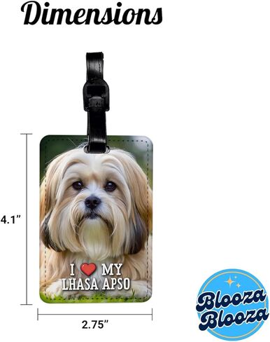 I Love My Lhasa Apso Dog Heart Travel Faux Leather Luggage Tag in Saudi Arabia