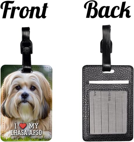 I Love My Lhasa Apso Dog Heart Travel Faux Leather Luggage Tag in Saudi Arabia
