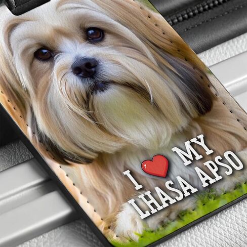 I Love My Lhasa Apso Dog Heart Travel Faux Leather Luggage Tag in Saudi Arabia