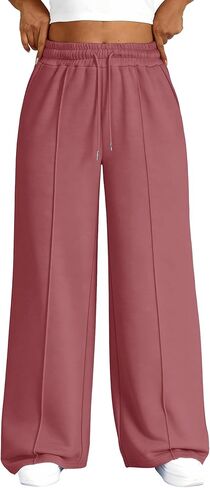Chulianyouhuo Womens Plus Size Wide Leg Sweatpants Baggy Lounge Pants High Waisted Drawstring Joggers Pant with Pockets in Saudi Arabia