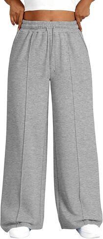 Chulianyouhuo Womens Plus Size Wide Leg Sweatpants Baggy Lounge Pants High Waisted Drawstring Joggers Pant with Pockets in Saudi Arabia