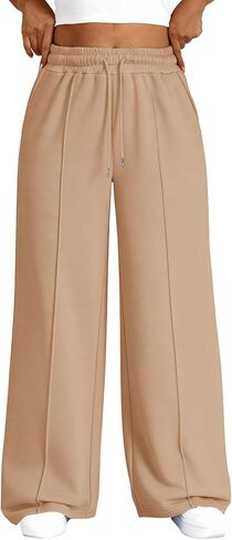 Chulianyouhuo Womens Plus Size Wide Leg Sweatpants Baggy Lounge Pants High Waisted Drawstring Joggers Pant with Pockets in Saudi Arabia