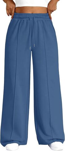 Chulianyouhuo Womens Plus Size Wide Leg Sweatpants Baggy Lounge Pants High Waisted Drawstring Joggers Pant with Pockets in Saudi Arabia