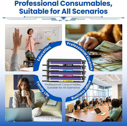وحدة تصوير WorkCentre 7120 (مع شريحة) مُعاد تصنيعها لـ Xerox 7120 013R00657 013R00658 013R00659 013R00660 خرطوشة طبلة لـ WorkCentre 7220 7225 7120 7125 حبر الطابعة، 4 عبوات وحدة طبلة 7120 عدة in Kuwait