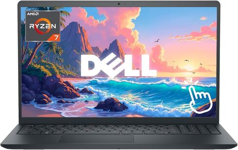كمبيوتر محمول للأعمال Dell Inspiron 15، شاشة لمس 15.6 بوصة، كمبيوتر محمول Windows 11 Pro، ذاكرة الوصول العشوائي 32 جيجابايت، 1 تيرابايت SSD، معالج AMD Ryzen 7 7730U ثماني النواة، شاشة FHD LED، لوحة مفاتيح رقمية، HDMI، أسود in Saudi Arabia