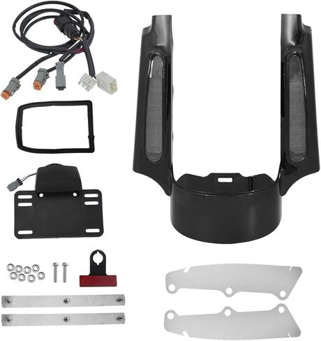 LED Rear Fender Fascia Light with Turn Signals Running Brake Function Fit For Harley Touring Road Electra Glide Road Glide Road King Street Glide 2009-2013 (Style A Black Housing Black Lens) in Saudi Arabia