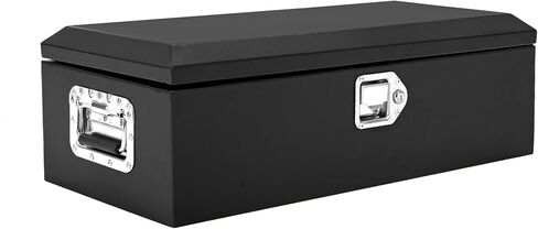 صندوق أدوات سرير الشاحنة من الفولاذ الأسود المطلي بالمسحوق - صندوق تخزين لوحة ماسية شديدة التحمل مع مقابض جانبية وقفل - صندوق أدوات معدني متين للالتقاط، المقطورة، عربة سكن متنقلة، ورشة عمل ميكانيكية - 20 × 12 × 9.6 بوصة، أصفر in Kuwait