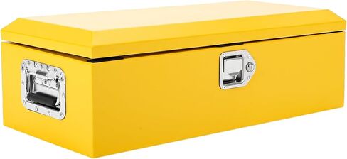 Powder-Coated Black Steel Truck Bed Tool Box - Heavy Duty Diamond Plate Storage Chest with Side Handles & Lock - Durable Metal Toolbox for Pickup, Trailer, RV, Mechanic Workshop - 20×12×9.6 in, Yellow in Saudi Arabia