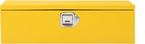 Powder-Coated Black Steel Truck Bed Tool Box - Heavy Duty Diamond Plate Storage Chest with Side Handles & Lock - Durable Metal Toolbox for Pickup, Trailer, RV, Mechanic Workshop - 20×12×9.6 in, Yellow in Saudi Arabia