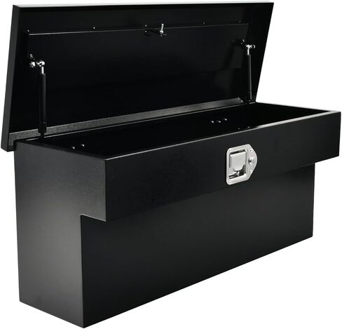 صندوق أدوات تثبيت جانبي مقاس 34 بوصة، صندوق أدوات تخزين جانبي لشاحنة بيك اب فولاذية مقاس 34 بوصة × 12.2 بوصة × 15 بوصة مع قفل ومفاتيح، أسود in Kuwait