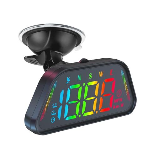 عداد السرعة العالمي للسيارة HUD GPS - شاشة G23 Heads Up، عداد السرعة الرقمي MPH، عرض في الوقت الحقيقي مع إنذار السرعة الزائدة وتنبيه القيادة بالتعب، التوصيل والتشغيل USB، السطوع التلقائي لجميع المركبات in Kuwait