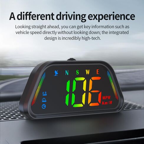 عداد السرعة العالمي للسيارة HUD GPS - شاشة G23 Heads Up، عداد السرعة الرقمي MPH، عرض في الوقت الحقيقي مع إنذار السرعة الزائدة وتنبيه القيادة بالتعب، التوصيل والتشغيل USB، السطوع التلقائي لجميع المركبات in Kuwait