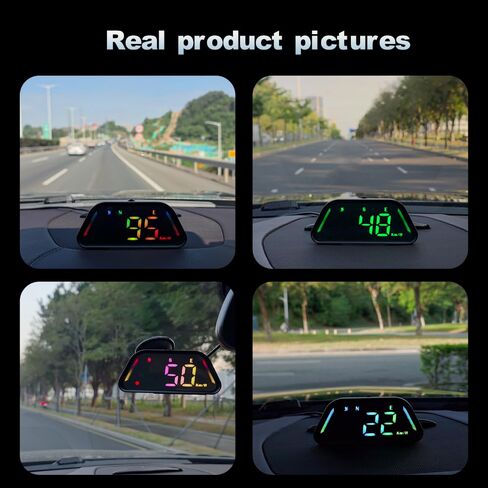 عداد السرعة العالمي للسيارة HUD GPS - شاشة G23 Heads Up، عداد السرعة الرقمي MPH، عرض في الوقت الحقيقي مع إنذار السرعة الزائدة وتنبيه القيادة بالتعب، التوصيل والتشغيل USB، السطوع التلقائي لجميع المركبات in Kuwait