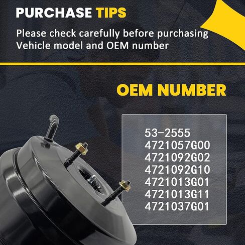 معزز فرامل الطاقة الفراغية 53-2555 متوافق مع Nissan D21 1988-1994 بيك اب 1992-2008 4721013G11 4721092G02 بدون أسطوانة رئيسية in Kuwait
