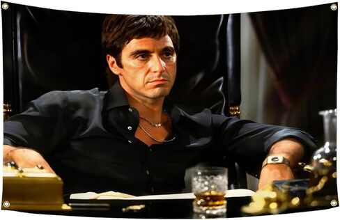 Scarface Movie Poster Flag 3x5Ft Motivational Vintage Band Thriller Love Scifi Movie Tapestry Every Dog Has Its Day Banner Tony Montana for College Dorm Room Decoration in Kuwait