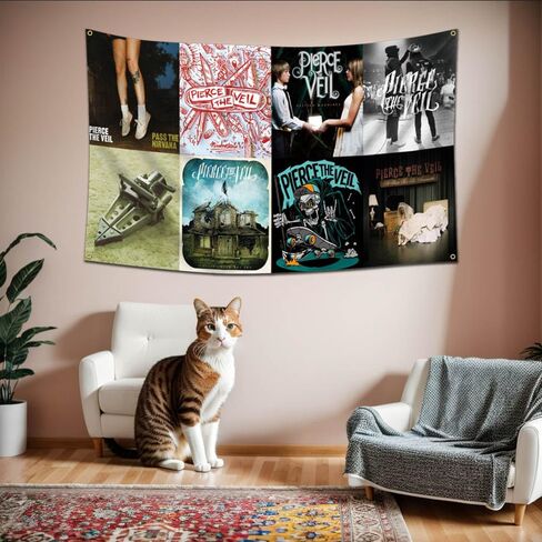 Pierces Flag The Veil Tapestry Music Album Cover Tapestry Flag 3x5Ft Bedroom Bar College Dorm Room Decor in Saudi Arabia