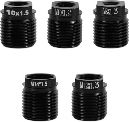 5 قطع من سبائك الألومنيوم لمقبض ناقل الحركة - مناسب عالميًا لخيوط M10x1.25/M12/M14 - حشوات صامولة سريعة التركيب للسيارة/الشاحنة/ناقل الحركة اليدوي لسيارات الدفع الرباعي in Kuwait