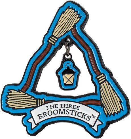 Harry Potter Wizarding World Locations Enamel Pins, 3-Pack Pin Set, Magical Dangling Charms, Straight Post & Rubber Backers, Hogwarts Pins for Jackets, Tote Bags, Bookbags & More, Officially Licensed in Saudi Arabia