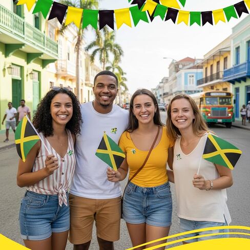 Cunno 24 Pcs Jamaica Pins Gifts Bulk Jamaican Decorations for Party Jamaica Flag Souvenirs Accessories for Women Man Independence Day Heritage Culture Day in Saudi Arabia